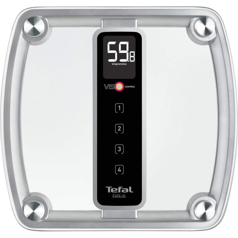 Tefal Evolis Electronic Personal Scale, Silver, Glass, PP5150V1