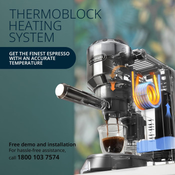 De'Longhi Dedica Pump Espresso Manual Coffee Machine, Black, EC685.BK