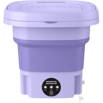 Togarhow Portable Mini Folding Washing Machine Cloths Washer for Travel, Camping, and Apartment Laundry, Purple, TO20230301