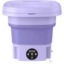 Togarhow Portable Mini Folding Washing Machine Cloths Washer for Travel, Camping, and Apartment Laundry, Purple, TO20230301