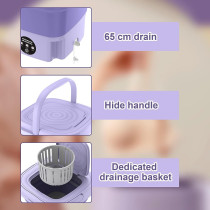 Togarhow Portable Mini Folding Washing Machine Cloths Washer for Travel, Camping, and Apartment Laundry, Purple, TO20230301