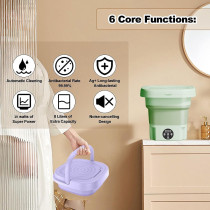 Togarhow Portable Mini Folding Washing Machine Cloths Washer for Travel, Camping, and Apartment Laundry, Purple, TO20230301