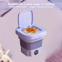 Togarhow Portable Mini Folding Washing Machine Cloths Washer for Travel, Camping, and Apartment Laundry, Purple, TO20230301