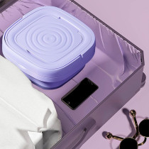 Togarhow Portable Mini Folding Washing Machine Cloths Washer for Travel, Camping, and Apartment Laundry, Purple, TO20230301