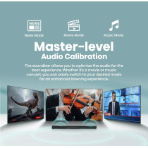 Hisense HS205 2.0ch Soundbar - 60W, Wireless Bluetooth, HDMI ARC/Optical/AUX/USB, 3EQ Modes