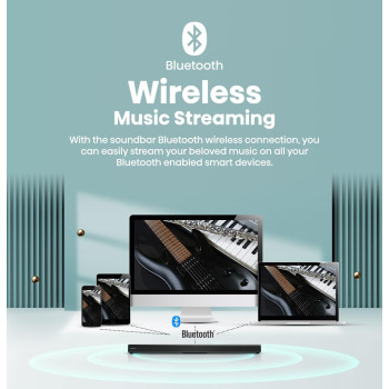 Hisense HS205 2.0ch Soundbar - 60W, Wireless Bluetooth, HDMI ARC/Optical/AUX/USB, 3EQ Modes