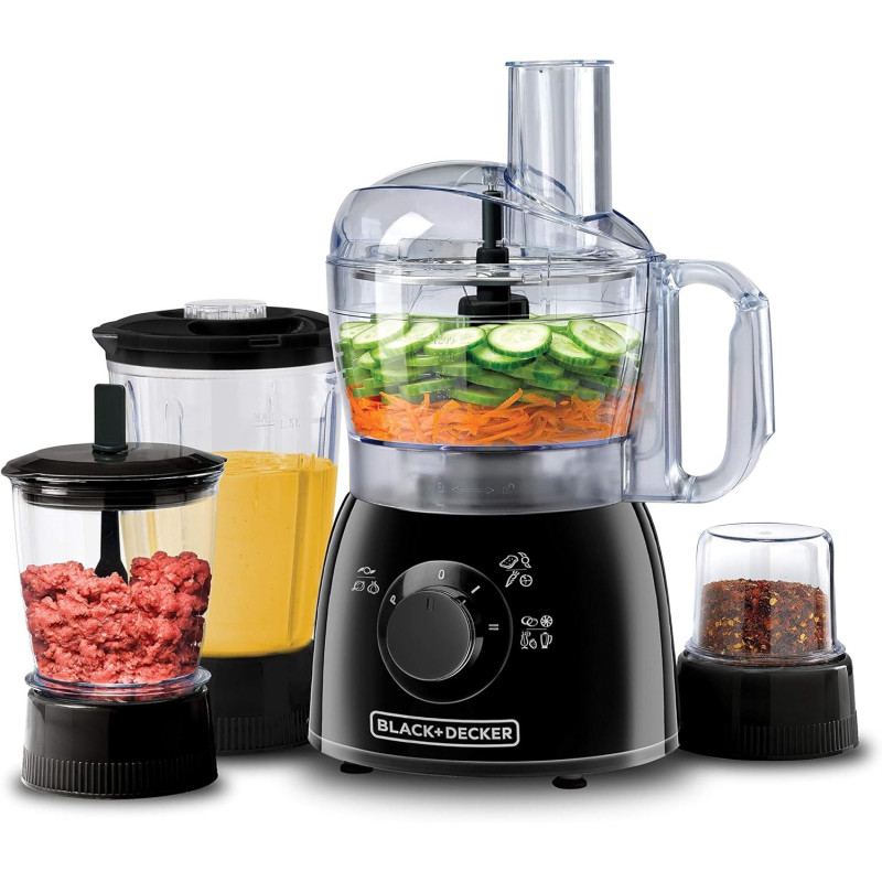 BLACK+DECKER 29 Function Food Processor With Blender, Mincer And Grinder, Black, KR43-B5