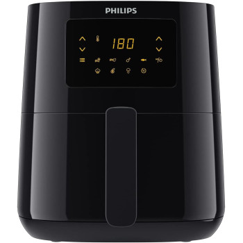 PHILIPS Essential Airfryer, 1400W, 4.1L, Digital, 7 Presets, Black Body/Blackhandle, 50Hz, HD9252/91