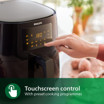 PHILIPS Essential Airfryer, 1400W, 4.1L, Digital, 7 Presets, Black Body/Blackhandle, 50Hz, HD9252/91