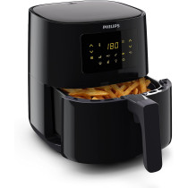 PHILIPS Essential Airfryer, 1400W, 4.1L, Digital, 7 Presets, Black Body/Blackhandle, 50Hz, HD9252/91
