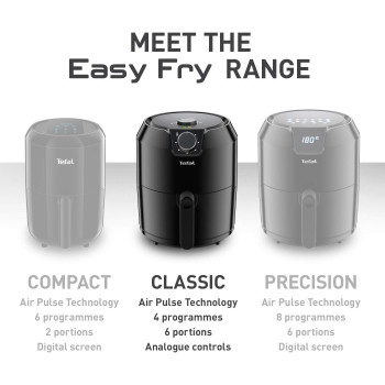 Tefal Easy Fry Classic Health Air Fryer, Black, 4.2 L, 6 Portions, 1500W, EY2018