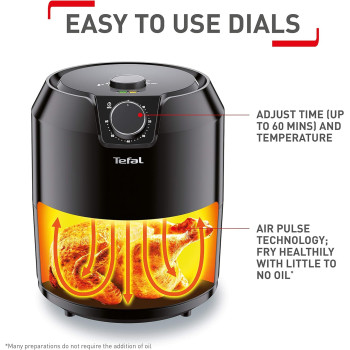 Tefal Easy Fry Classic Health Air Fryer, Black, 4.2 L, 6 Portions, 1500W, EY2018