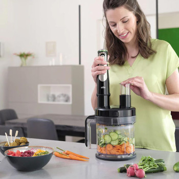 BRAUN Household MultiQuick 9 Hand Blender - 1200W, 2L Food Processor, iMode Technology, SmartSpeed, SplashControl, MQ 9185 XLI