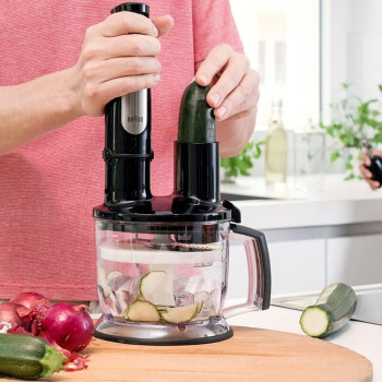 BRAUN MultiQuick 7 Hand Blender - 1000W, 1.5L Food Processor, SmartSpeed, SplashControl, Black, MQ 7087X