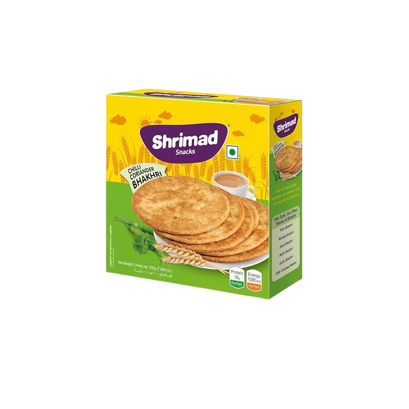 Shrimad Snacks Chilli Coriender Bhakhri, 200gm