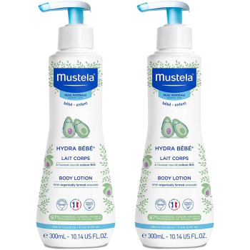 Mustela, Hydra Bebe Body Lotion with Organically Farmed Avocado, 300 ml, pack of 2, 1 Year Warranty