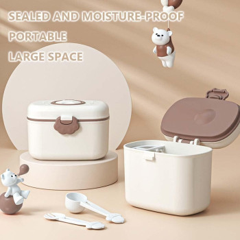 Xspring Portable Milk Powder Dispenser, Baby Formula Dispenser with Scoop and Fork, Non Spill, Portable BPA Free, 1 Year Warranty