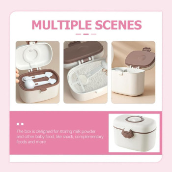 Xspring Portable Milk Powder Dispenser, Baby Formula Dispenser with Scoop and Fork, Non Spill, Portable BPA Free, 1 Year Warranty