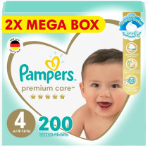 Pampers Premium Care Taped Baby Diapers, Size 4, 9-14 KG, 200 Count
