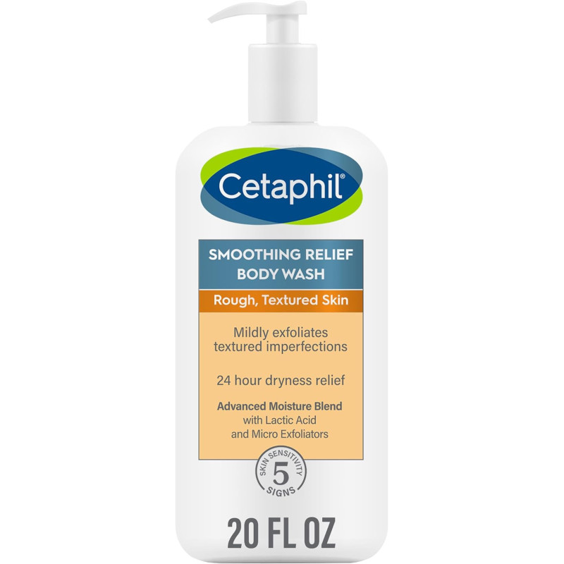 Cetaphil Body Wash by New Smoothing Relief Exfoliating Body Wash, 20 Fl Oz (Pack of 1)