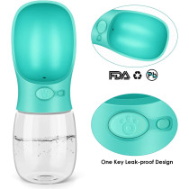 LIL PAWS Portable Pet Water Bottle with Bowl Dispenser, Leak-Proof and Antibacterial, 12 Oz / 350 ML