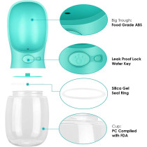 LIL PAWS Portable Pet Water Bottle with Bowl Dispenser, Leak-Proof and Antibacterial, 12 Oz / 350 ML