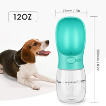 LIL PAWS Portable Pet Water Bottle with Bowl Dispenser, Leak-Proof and Antibacterial, 12 Oz / 350 ML