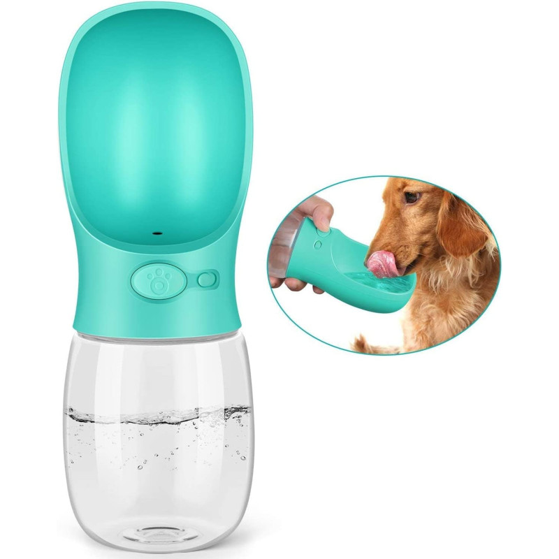 LIL PAWS Portable Pet Water Bottle with Bowl Dispenser, Leak-Proof and Antibacterial, 12 Oz / 350 ML
