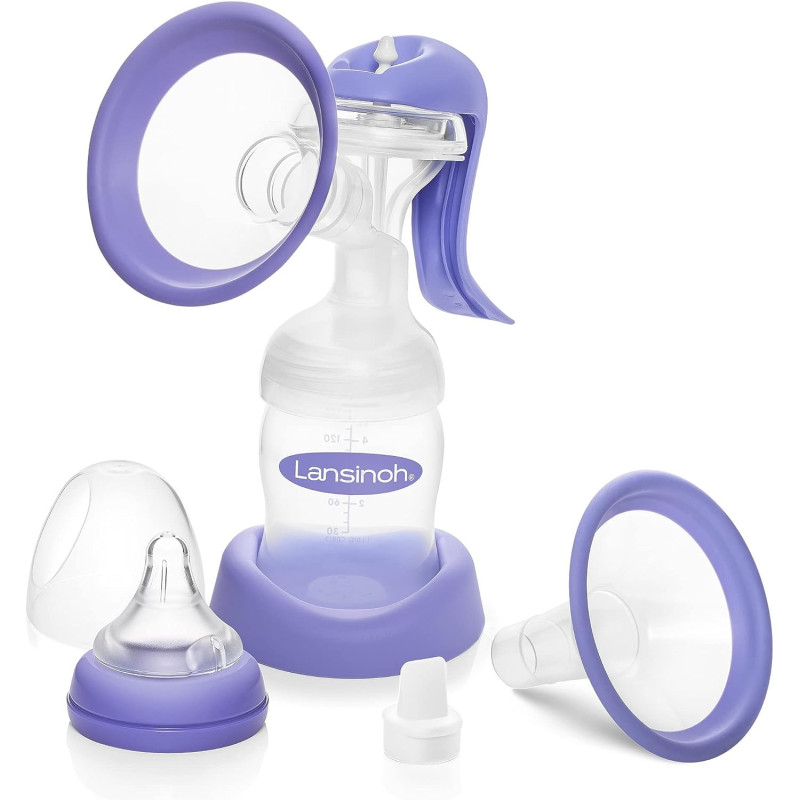 Lansinoh Manual Breast Pump, Hand Pump for Breastfeeding, 1 Count (Pack of 1)