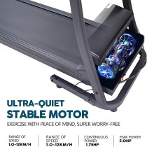 HELIOS FITNESS Automatic Motorised Treadmill for Home Use, HTH-1250 (3 Hp Peak), Speed-12Km/Hr, Max User Weight 100 KG