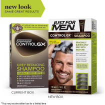 Just For Men Control GX Grey Reducing Shampoo, Gradual Hair Color for Stronger and Healthier Hair, 4 Fl Oz - Pack of 1