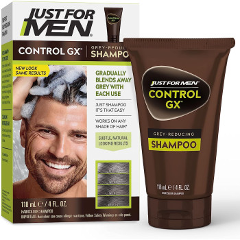 Just For Men Control GX Grey Reducing Shampoo, Gradual Hair Color for Stronger and Healthier Hair, 4 Fl Oz - Pack of 1