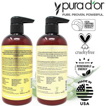 Pura D'or Anti-Thinning Biotin Shampoo and Conditioner, DHT Blocker Thickening Products For Women & Men, 16 Oz x 2