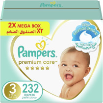 Pampers Premium Care Taped Baby Diapers, Size 3, 6-10 KG, 232 Count