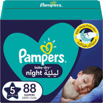 Pampers Baby Dry Night Diapers, Size 5, Junior, 12-17 KG, 88 Count