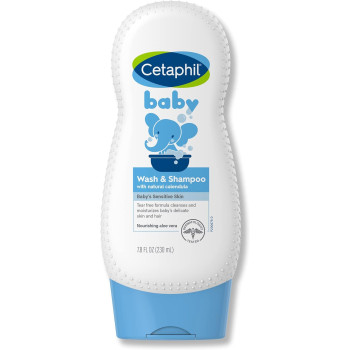 CETAPHIL BABY Wash And Shampoo With Organic Calendula, 7.8 Oz, 230 ML (Pack of 1)