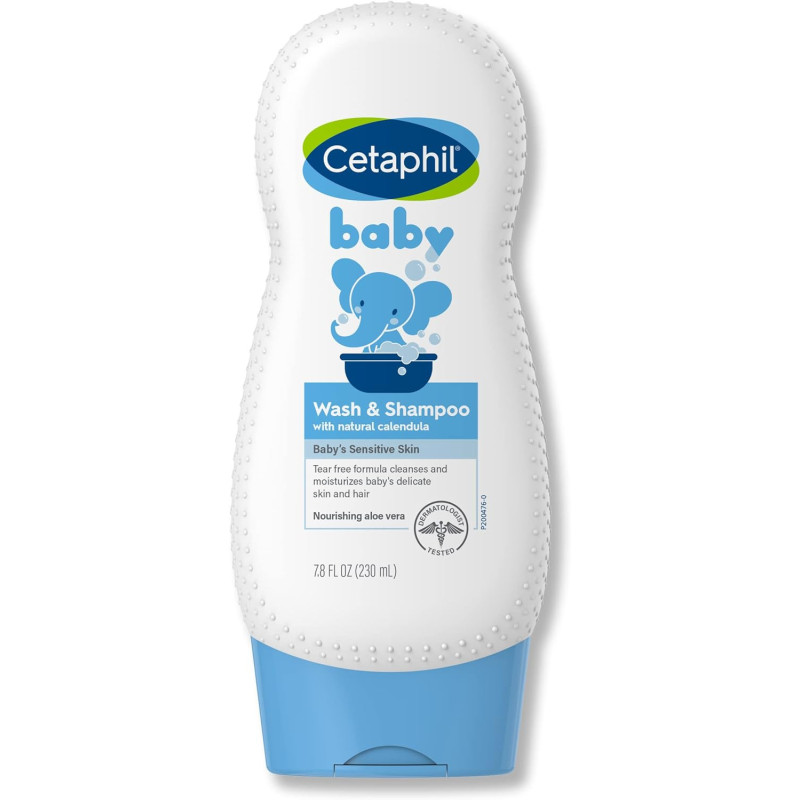 CETAPHIL BABY Wash And Shampoo With Organic Calendula, 7.8 Oz, 230 ML (Pack of 1)