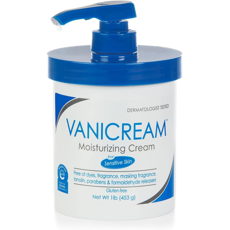 Vanicream Moisturizing Skin Cream with Pump Dispenser, 16 Fl Oz (Pack of 1)