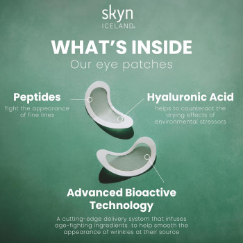 skyn ICELAND Dissolving Microneedle Eye Patches with Hyaluronic Acid & Peptides, 1 Pair (Pack of 1)