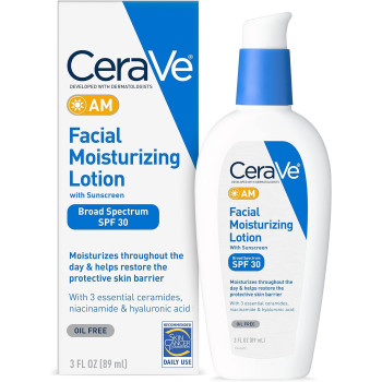 CeraVe Facial Moisturizing Lotion AM SPF 30, 3 Oz, Packaging May Vary