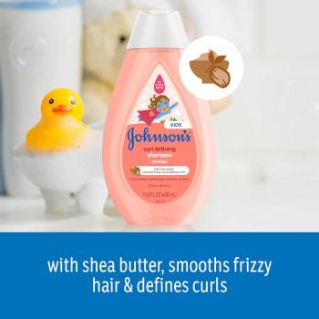 Johnson's Curl-Defining, Frizz Control, Tear-Free Kid's Shampoo with Shea Butter, 13.6 Fl Oz
