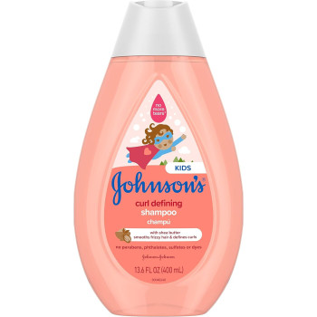 Johnson's Curl-Defining, Frizz Control, Tear-Free Kid's Shampoo with Shea Butter, 13.6 Fl Oz