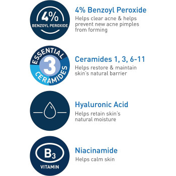 CeraVe Acne Foaming Cream Cleanser, 5 Fl Oz (Pack of 1)