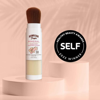 Hawaiian Tropic Mineral Powder Brush, SPF 30, Sun, 0.15 Oz (Pack of 1)