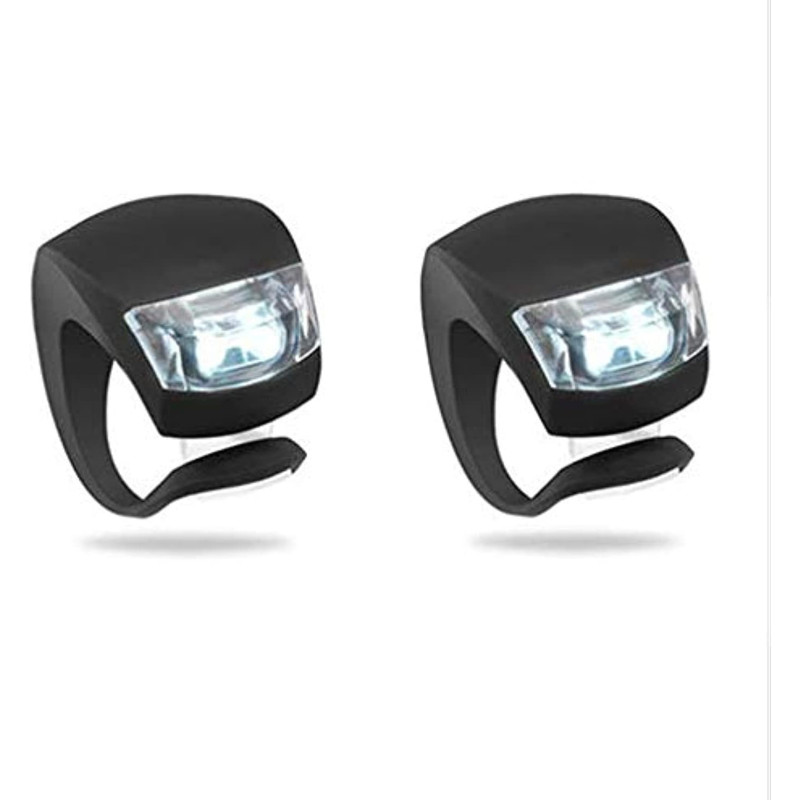 2 PCS Silicone Bike Bicycle Cycling Head Front Rear Wheel LED Waterproof Bicycle Handlebar Light