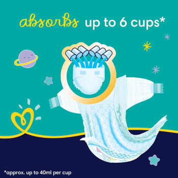 Pampers Baby Dry Night Diapers Additional Absorption Layer for Overnight Leakage Protection, Size 3, 7-11 KG, 80 Count