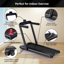 HELIOS FITNESS 2 in 1 Pre Installated Foldable Treadmill, HTH-5010 (4 HP Peak)