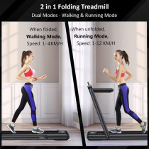 HELIOS FITNESS 2 in 1 Pre Installated Foldable Treadmill, HTH-5010 (4 HP Peak)