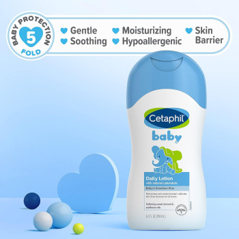Cetaphil Daily Lotion with Organic Calendula Hypoallergenic Sweet Almond & Sunflower Oils, 200 ML