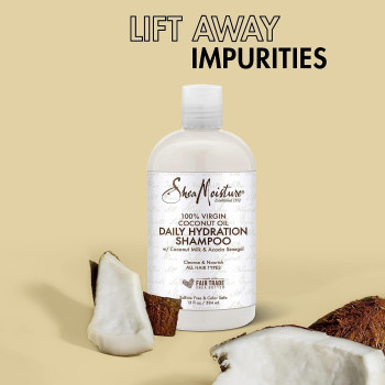SHEA MOISTURE Daily Hydration 100 Percentage Virgin Coconut Oil Shampoo for all hair types, 384 ML